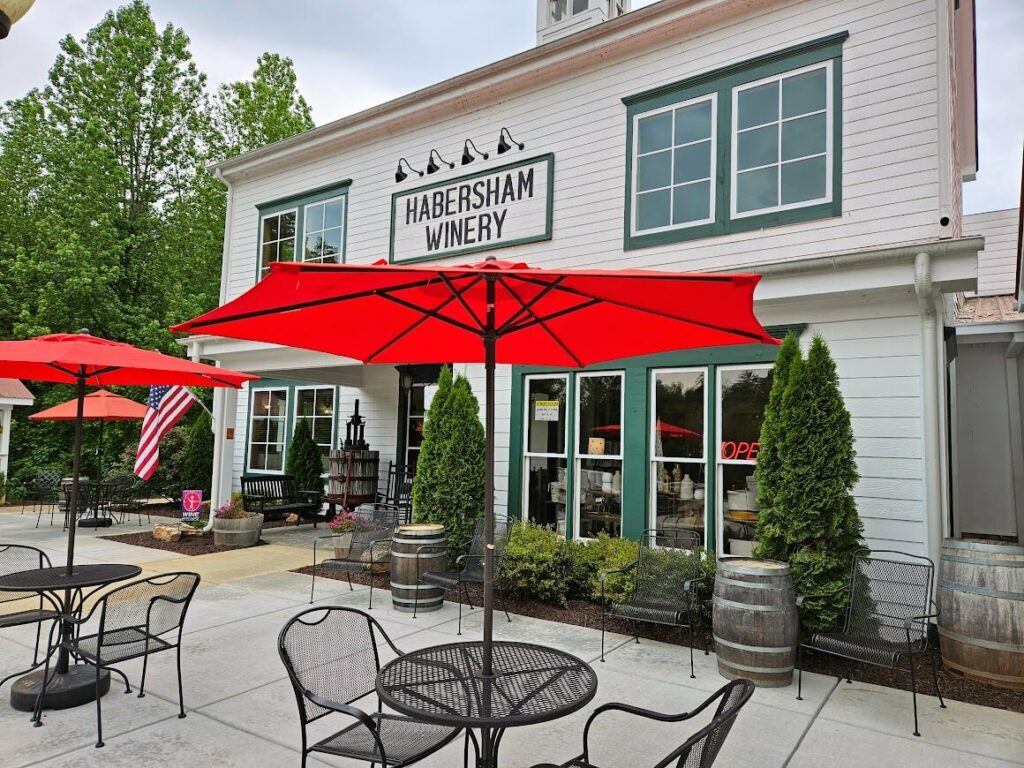 Habersham Winery Exterior With Umbrellas