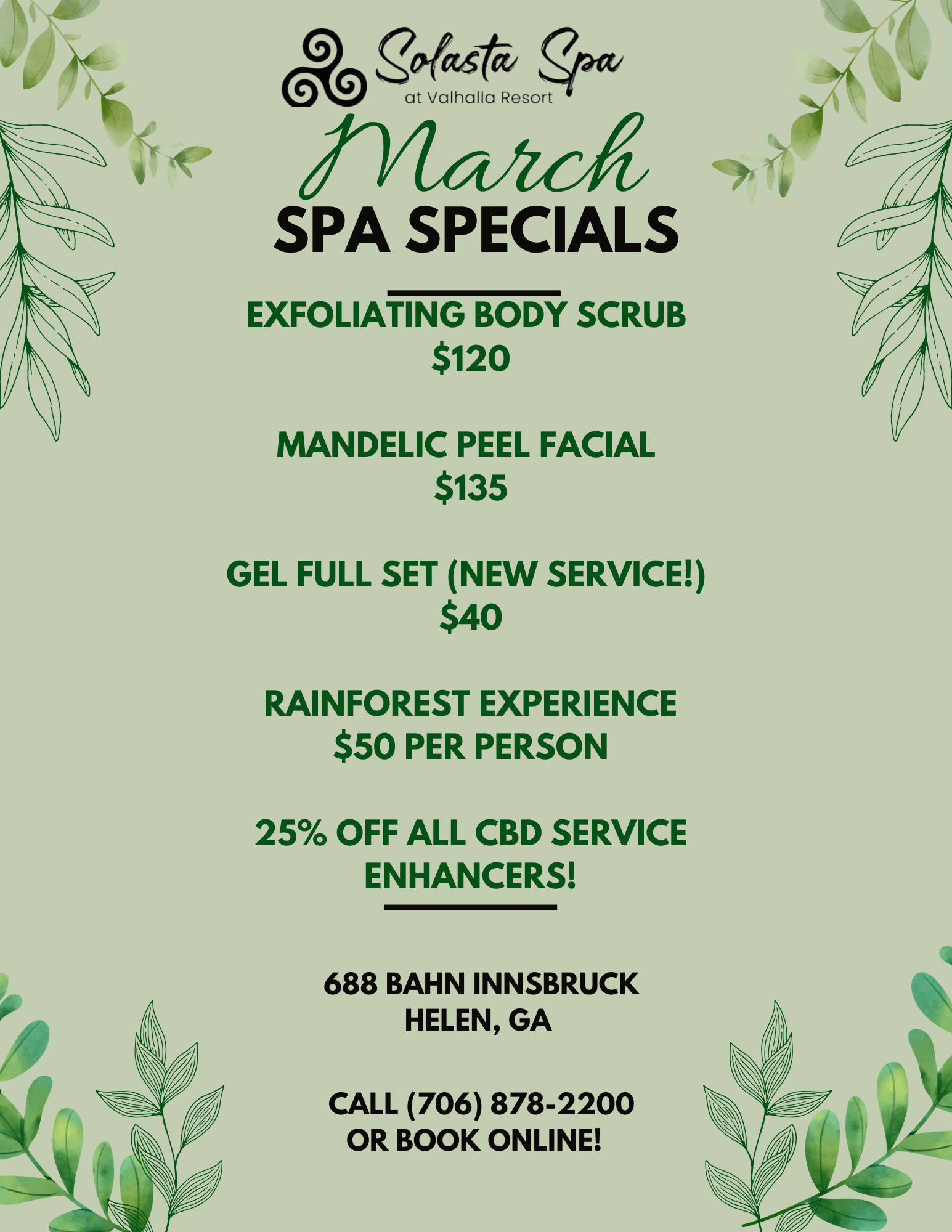 march spa specials